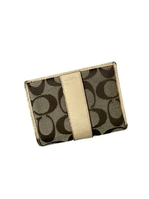 COACH Vintage Beige Logo Snap Wallet Womens thumbnail 9