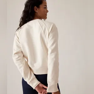 Athleta Off-White Super Soft Pullover size Small thumbnail 2