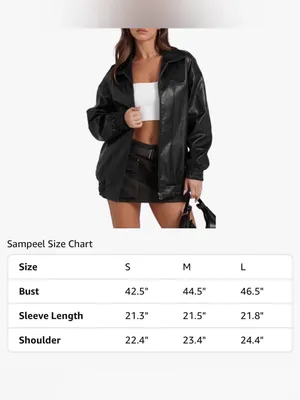 NWT Sampeel Faux Leather Oversized Bomber Jacket in Size Medium thumbnail 4