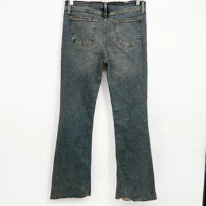 Motel Denim Womens Blue Distressed Raw Waist Low Rise Y2K Flare Jeans Size 31/S thumbnail 9