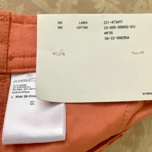 Uniqlo Linen Cotton 2.5" Inseam Shorts in Orange thumbnail 7