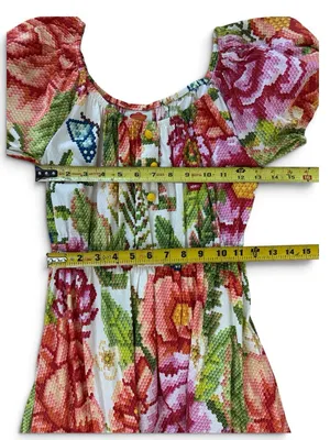 Farm Rio colorful tropical printed Macie Tiered Maxi Dress size XSMALL thumbnail 14