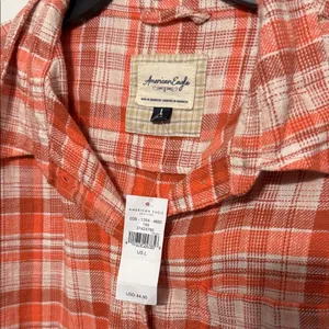 American Eagle Flannel Plaid Button-Up Shirt NWT thumbnail 4