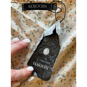 Kojooin Ivory And Orange Floral Print V‎ Neck Tiered Hem Maxi Dress Size 2XL thumbnail 8