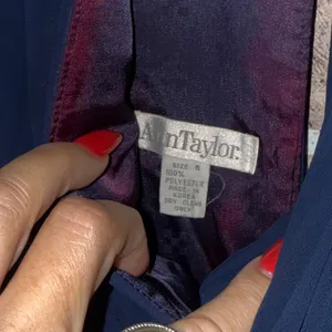 Vtg Ann Taylor Navy Blue Pleated Chiffon Halter Minidress Size 6 Dark Coquette thumbnail 2