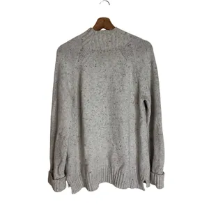 J. Jill Women's Mock Neck Pullover Sweater Oatmeal Gray Speckled Knit Size M thumbnail 2