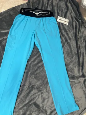 Ladies Skechers Scrub pants Turquoise Elastic Waist Sz S NWT thumbnail 1