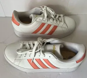 Adidas Grand Court White and Pink Shoes thumbnail 1