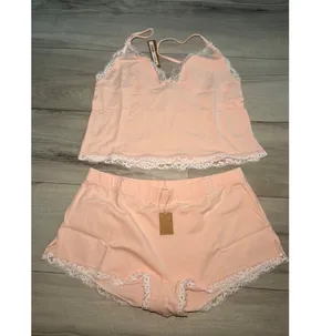 skims cotton lace triangle cami and boxer set thumbnail 2