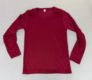 Women's Maroon Color Long Sleeve Thin Top Size S #260797 thumbnail 1