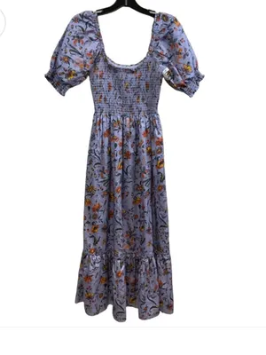 Hill House Lila Nap Dress summer Thistle Fleur Chintz lavender floral rare $200 thumbnail 7