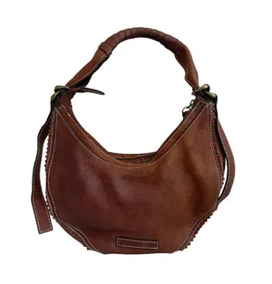 BCBGMaxAzria Brown Y2K Purse Shoulder Bag 2000s Retro Vintage Small Boho Slouch thumbnail 1