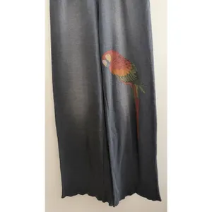 Aviator Nation Wide Leg Parrot Pocket Pants Faded Smoke Women's Size Medium thumbnail 5