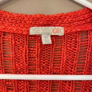 Gianni Bini‎ Women's Orange Cardigan Sweater Size Medium thumbnail 2