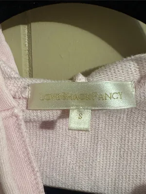 LoveShackFancy Light Pink Cropped Hoodie thumbnail 5