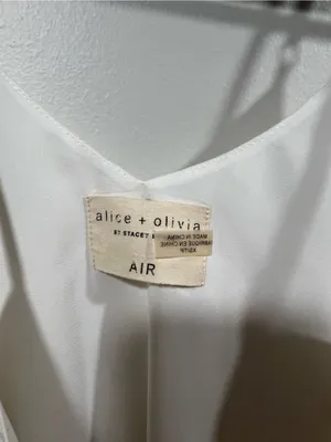 Alice & Olivia White Asymmetrical Tank Top thumbnail 3