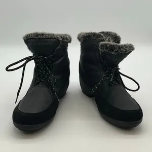 WEATHERPROOF Boots Women's Size 9 Black Linda Faux Fur Lace Up Snow Winter Shoes thumbnail 4