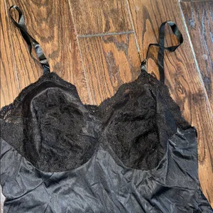 Vintage Elegant Black Lace Slip Dress size medium thumbnail 3