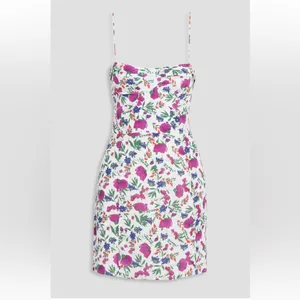 Vix Paula Hermanny Clover Yana Floral Mini Dress in White XS Linen Rayon $268 thumbnail 3