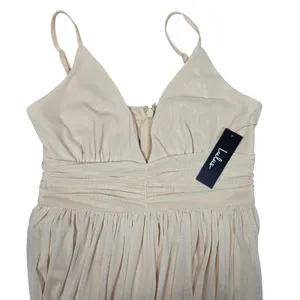 Lulus‎ Queen of the Evening Cream Maxi Dress NWT Size Medium Formal Evening Gown thumbnail 4