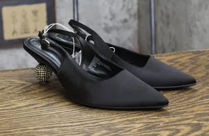 A New Day Womens Simone Rhinestone Ball Heels Satin Disco 94660894 Black 7M thumbnail 1