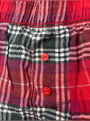 PINK Victoria's Secret XS Spellout Red Plaid Boxer Lounge Shorts with Gold Logo thumbnail 2