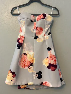 Keepsake the label divide floral flower bloom strapless tulip dress size XS thumbnail 3