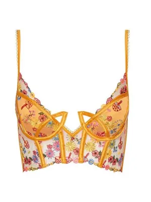 For Love And Lemons meadows floral bustier bra corset top 34B thumbnail 4