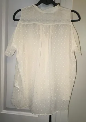 Allsaints cold shoulder chiffon shirt thumbnail 2
