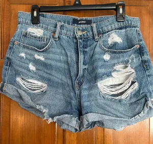 Aeropostale Distressed Denim Mom Shorts thumbnail 1
