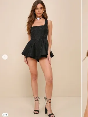 LULUS Sexy Chic Wedding Prom Formal Event Classy Floral Peplum Romper thumbnail 2