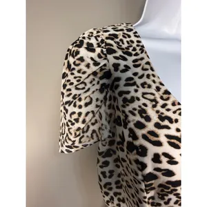 Alga Leopard Print Puff Sleeve Open Back Romper Mob Wife Glam M‎ thumbnail 3