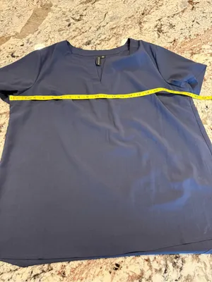 Design Collective Navy Blue Split Neck High Low Blouse Top L Size L thumbnail 5