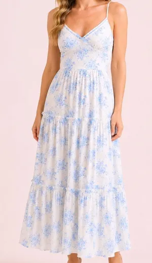 NEW Altar’d State Blue Floral Maxi Dress Size 3XL NWT thumbnail 1