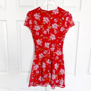 Lovers + Friends x Revolve Cassidy Red Floral Fit & Flare Mini Dress thumbnail 7
