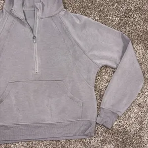 RECREATION Grey Half-Zip Athletic Hoodie Pocket Sweatshirt Womens Small thumbnail 4