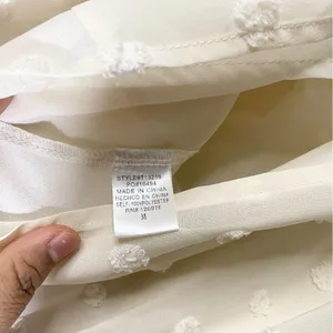 Anthropologie Entro semi-sheer polka dot textured loose fit cream blouse Size Medium thumbnail 10