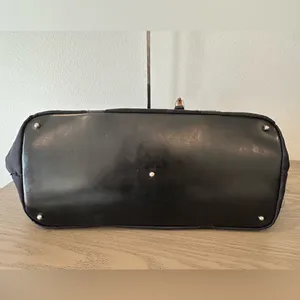 Vintage Gucci Black Bamboo Nylon Tote Bag thumbnail 10
