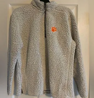 Clemson Sherpa Sweatshirt Gray Size M thumbnail 1
