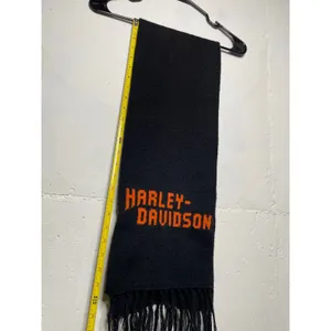 Vintage Harley- Davidson Acrylic Scarf Black Orange made in USA thumbnail 7