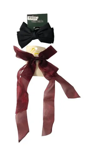 2 Wild Fable Hair Butterfly Clip Beret Bow Hair Accessories Black Red thumbnail 1
