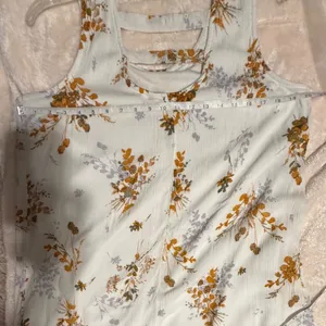 Maurices‎ Womens Floral Sleeveless Shift Dress White Mustard Yellow Size M H1218 thumbnail 6