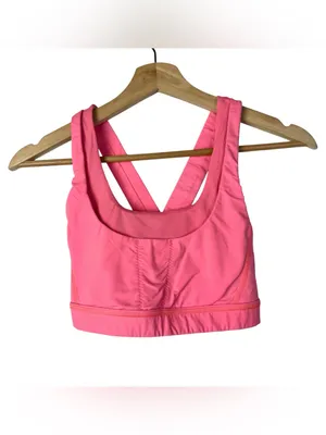Lululemon Run Stuff Your Bra III Flash Light Neon Pink Athletic Sports Bra 4 thumbnail 3