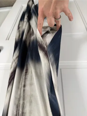 Annabelle Tie Dye Harem Jumpsuit Small Navy Cream Boho Drop Crotch Pockets thumbnail 3