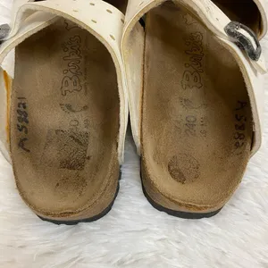 Birkenstock Birki's White Perforated Buckle Strap Sandals Size 240 US 6-6.5 thumbnail 6