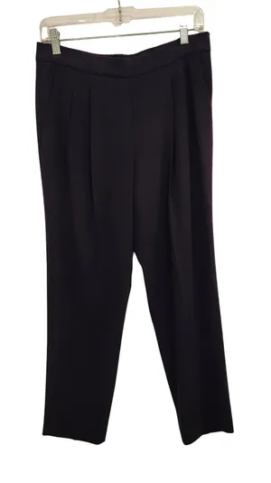 Babaton Dark Navy Blue Pull On Mid Rise Satin Lounge Parker Palazzo Pants Size 6 thumbnail 1
