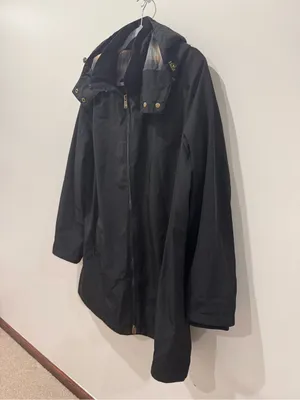 Pendleton Women's Full Zip Jacket Black Plaid Trench Rain Coat XL thumbnail 2