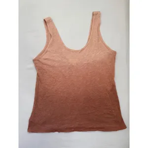 Treasure & Bond Tank Top Ombre tan Brown Slub Knit Gradient Raw Hem Sz M thumbnail 2