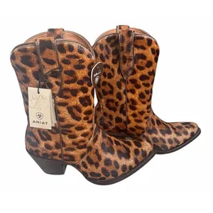 NEW $275 Ariat Women's Bandida Leopard Calf Hair Western Boots Cowboy Point Toe thumbnail 4
