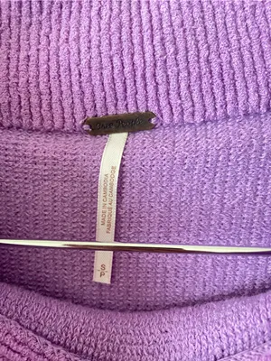 Free People Ottoman Slouchy Tunic Sweater Purple Small in Violet Lilac thumbnail 5